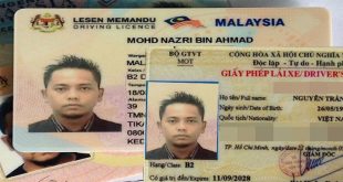 fee for changing malaysia driver's license to vietnam