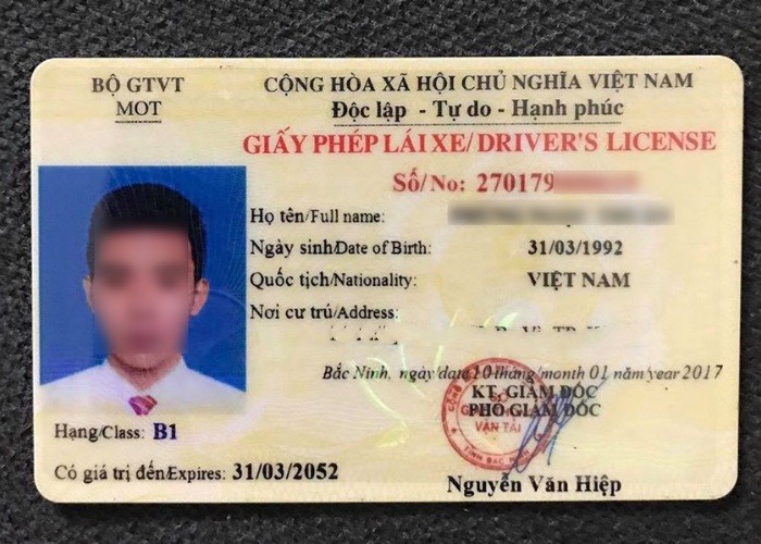 Service to change old B1 driver's license to new one in HCM