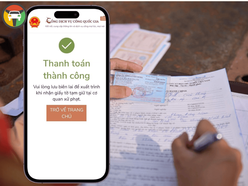 Cách đóng phạt vi phạm giao thông sau khi tra cứu