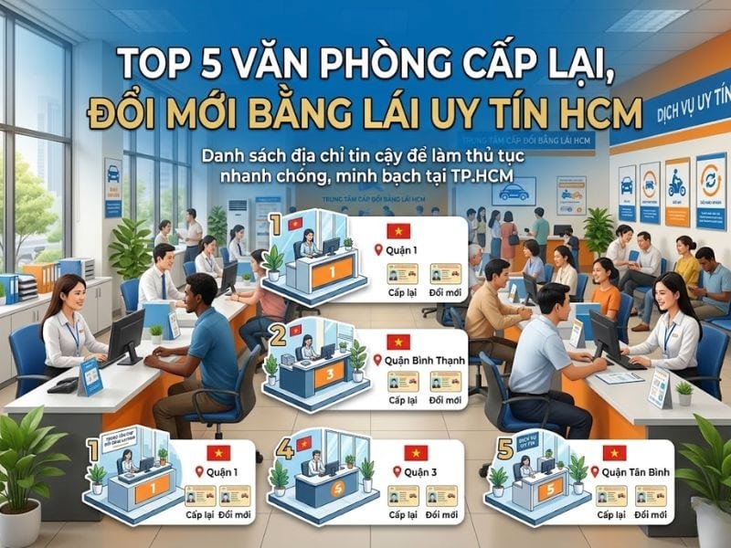 Top 5 Văn Phòng Cấp Lại, Đổi Mới Bằng Lái Uy Tín HCM 9 Top văn phòng cấp lại, đổi mới bằng lái xe tại HCM uy tín