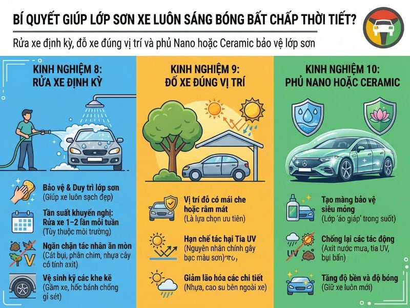 Kinh nghiệm bảo vệ lớp sơn xe ô tô luôn sáng đẹp