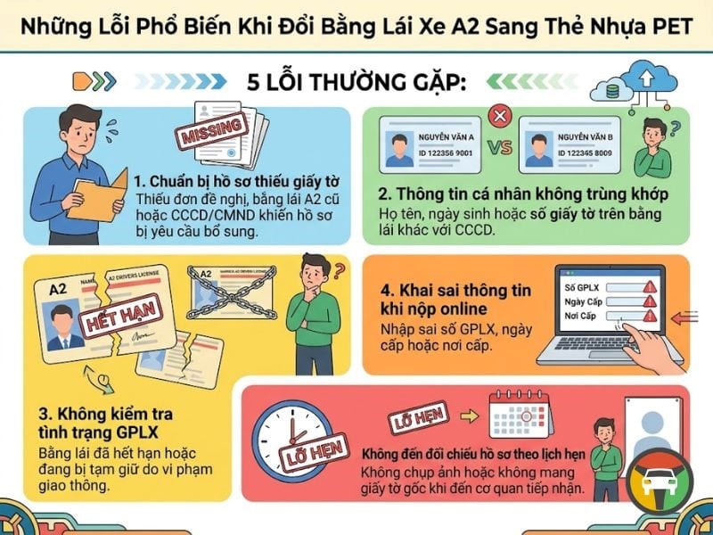 Những lỗi thường gặp khi đổi bằng lái xe mô tô A2 tại HCM