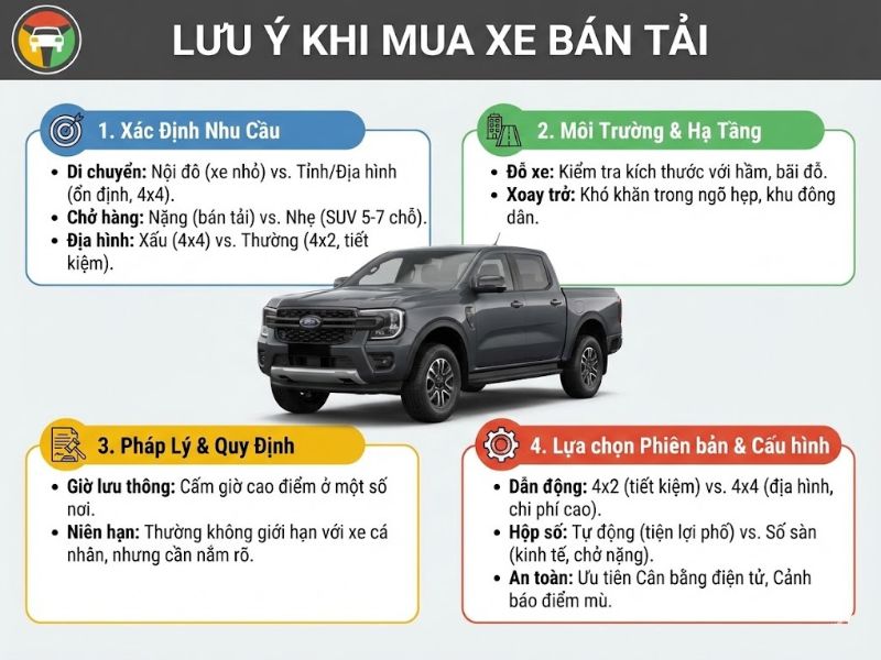 Lưu ý khi mua xe bán tải