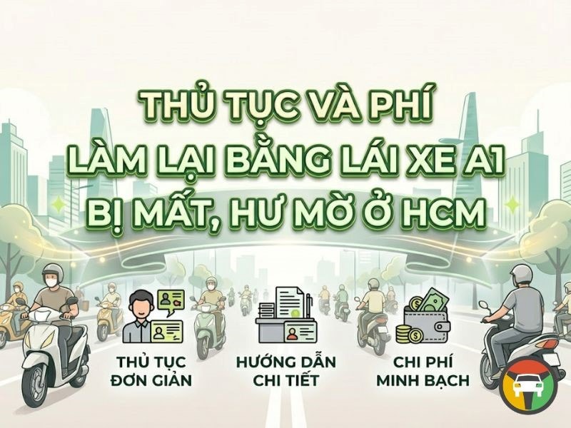 Thủ Tục Và Phí Làm Lại Bằng Lái Xe A1 Bị Mất, Hư Mờ Ở HCM 6 Thủ tục và chi phí làm lại bằng lái xe A1 bị mất, hư, mờ