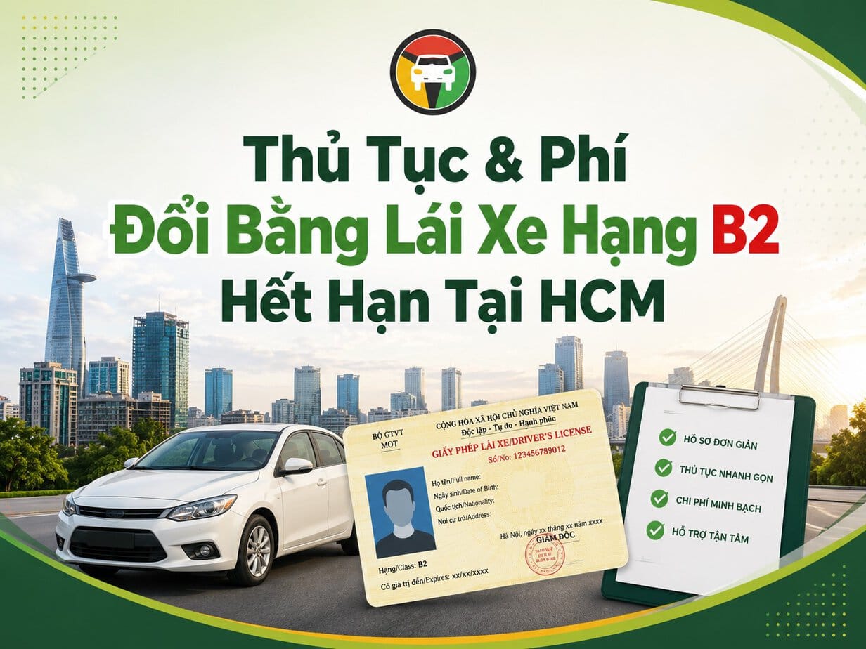 Thủ Tục & Phí Đổi Bằng Lái Xe Hạng B2 Hết Hạn Tại HCM 5 Tìm hiểu thủ tục và chi phí đổi bằng lái xe B2 hết hạn