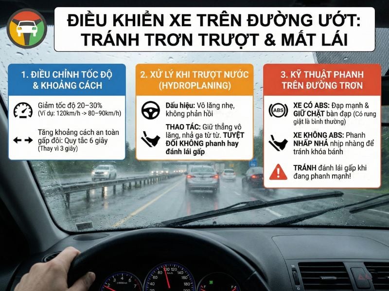 Kinh Nghiệm Lái Xe Ô Tô Khi Trời Mưa Tránh Thủy Kích 10 Mẹo điều khiển xe ô tô tránh trơn trượt khi lái xe ô tô trời mưa