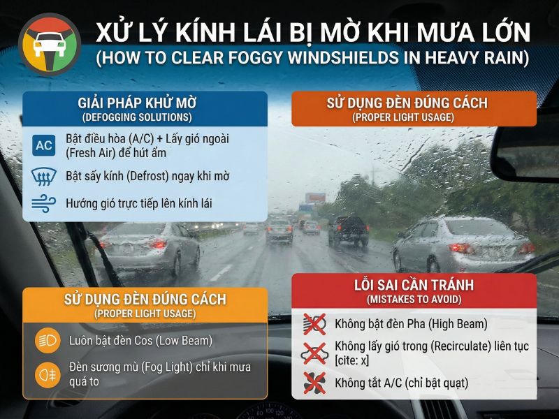 Kinh Nghiệm Lái Xe Ô Tô Khi Trời Mưa Tránh Thủy Kích 9 Bí quyết đảm bảo tầm nhìn khi lái xe ô tô mùa mưa