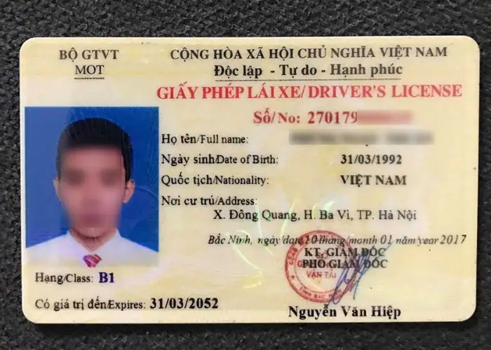 Thông tin cần biết giấy phép lái xe hạng B1 mới 2025
