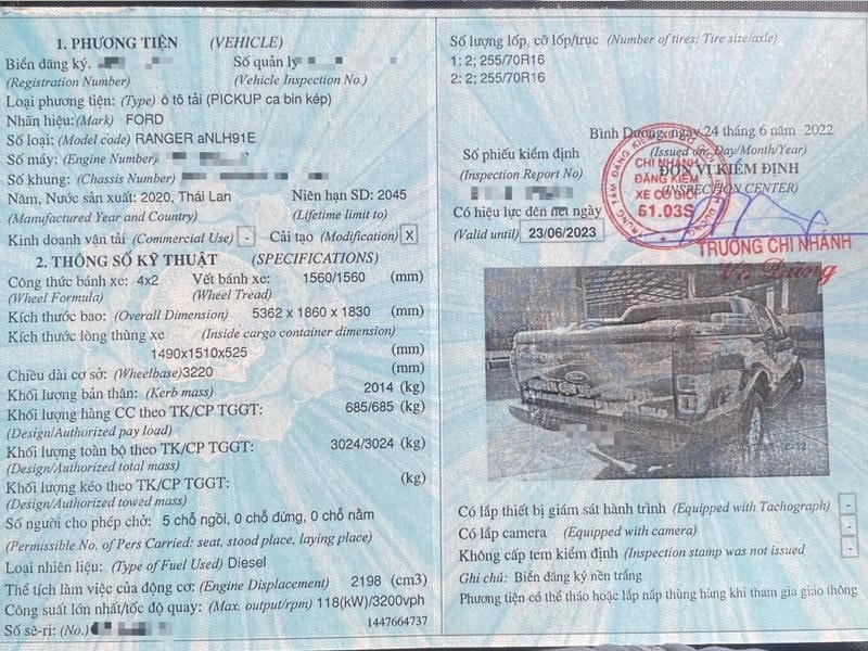 Xe Bán Tải Là Xe Con Hay Xe Tải? Quy Định Phân Loại Mới Nhất Tại Việt Nam 13 Kiểm tra thông tin trên giấy tờ xe giúp xác định chính xác loại xe