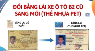 đổi bằng lái b2 cũ sang thẻ nhựa pet
