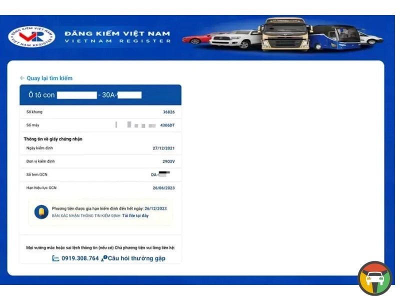 Cách Gia Hạn Đăng Kiểm Online & Những Lưu Ý Quan Trọng Chủ Xe Ô Tô Cần Nắm 12 Kiểm tra kết quả tra cứu