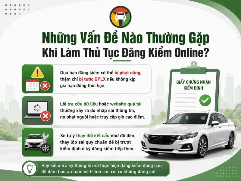 Cách Gia Hạn Đăng Kiểm Online & Những Lưu Ý Quan Trọng Chủ Xe Ô Tô Cần Nắm 14 Những vấn đề thường gặp khi làm thủ tục đăng kiểm online