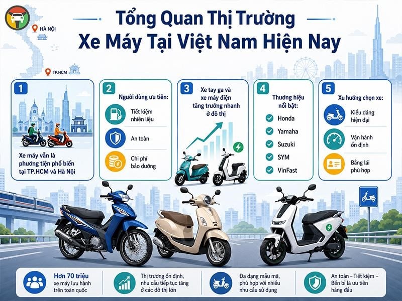Các Loại Xe Máy Phổ Biến Ở Việt Nam: Ưu Nhược Điểm & Lưu Ý Sử Dụng 11 Đặc điểm nổi bật của thị trường xe máy Việt Nam