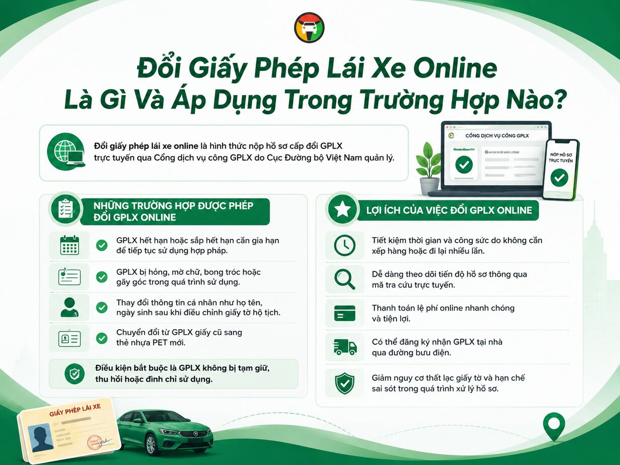 Hướng Dẫn Đổi Giấy Phép Lái Xe Online Tại Nhà Nhanh Nhất 7 Những trường hợp nào được phép đổi bằng lái xe online tại nhà