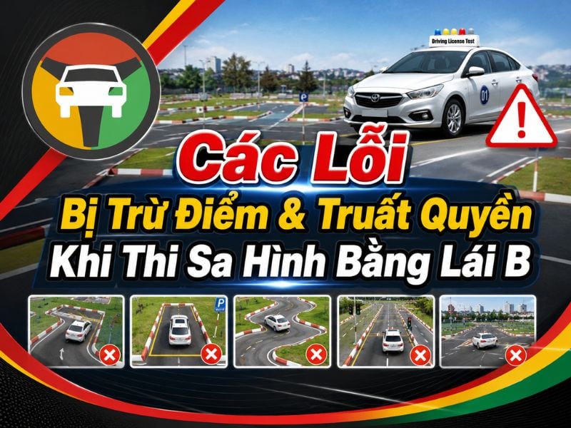 Các Lỗi Bị Trừ Điểm & Truất Quyền Khi Thi Sa Hình Bằng Lái B 6 Tìm hiểu các lỗi bị trừ điểm, truất quyền khi thi sa hình bằng lái hạng B