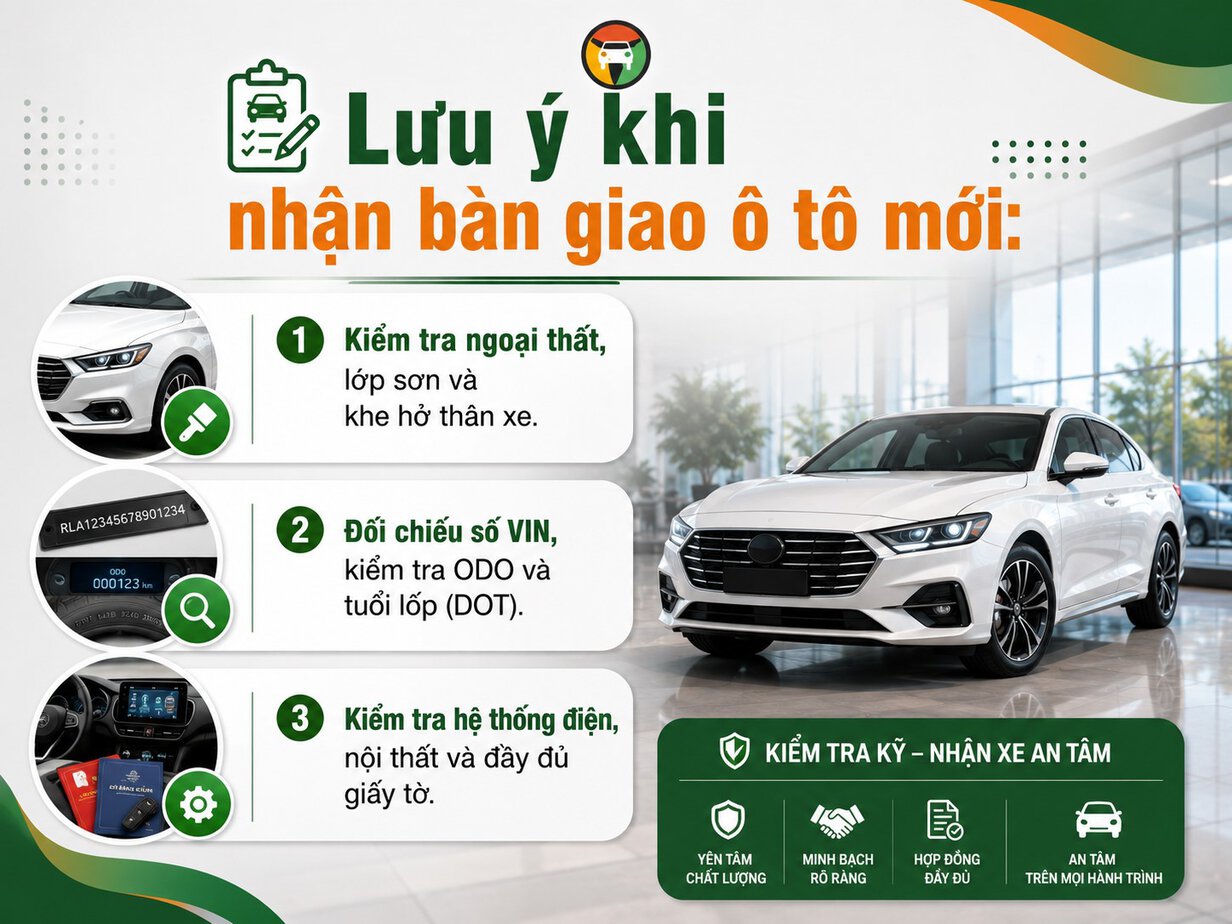 Cần Lưu Ý Những Gì Khi Mua Xe Ô Tô Mới Tránh Rủi Ro? 10 Lưu ý khi nhận bàn giao xe ô tô mới