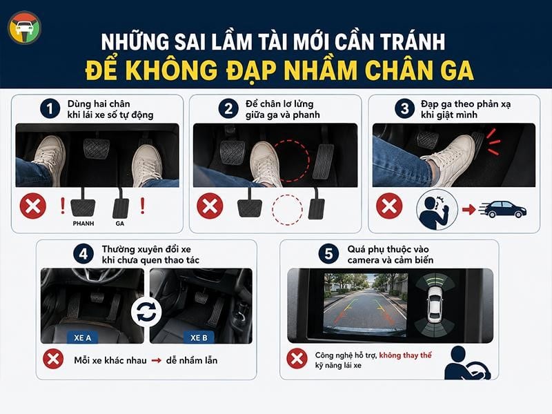Kinh Nghiệm Tránh Đạp Nhầm Chân Ga Xe Ô Tô Cho Tài Mới 17 Những sai lầm cần tránh để không đạp nhầm chân ga