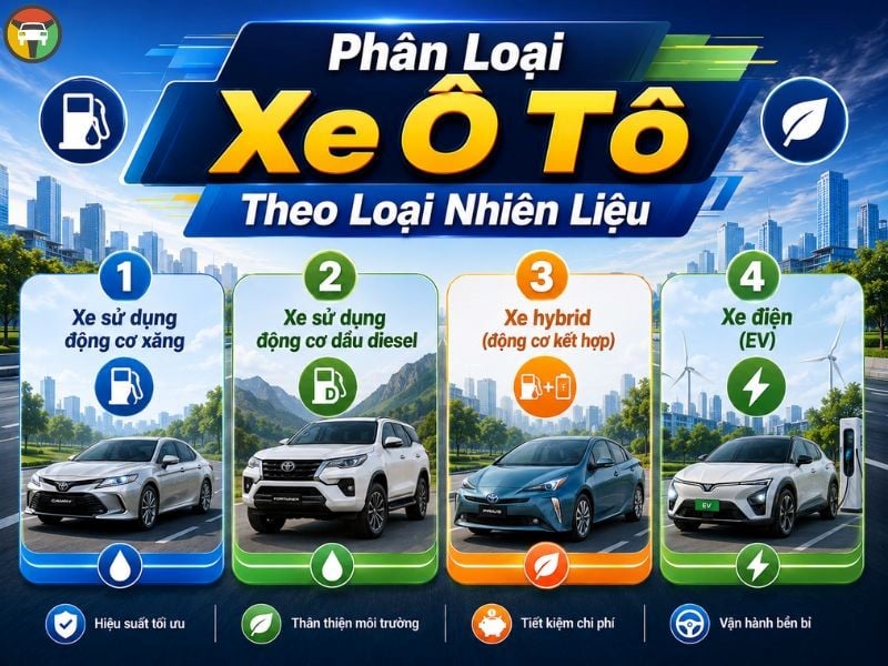 Cách Phân Loại Xe Ô Tô Phổ Biến Nhất Hiện Nay 12 Phân loại xe ô tô theo loại nhiên liệu