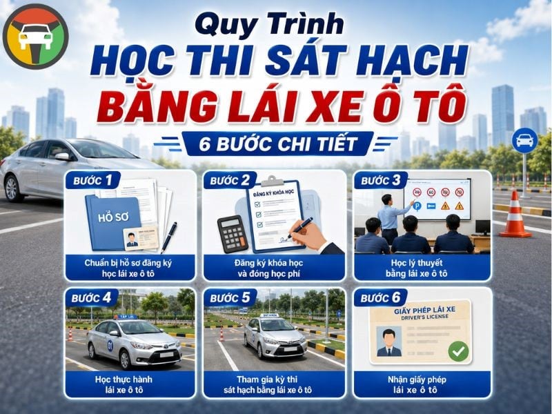 Quy Trình Học Thi Sát Hạch Bằng Lái Xe Ô Tô Mới Nhất 9 Quy trình thi sát hạch GPLX ô tô
