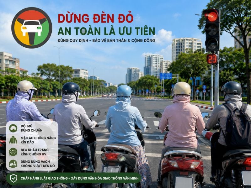 Dừng Đèn Đỏ Ở Bóng Râm Có Bị Phạt Không? Cập Nhật Quy Định Và Mức Phạt Mới Nhất 8 Chủ động trang bị đồ chống nắng và tuân thủ nguyên tắc giao thông
