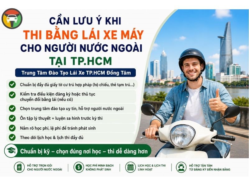 Thi Bằng Lái Xe Máy Cho Người Nước Ngoài Tại Hồ Chí Minh 10 Lưu ý quan trọng khi người nước ngoài muốn đăng ký thi bằng lái xe máy tại HCM