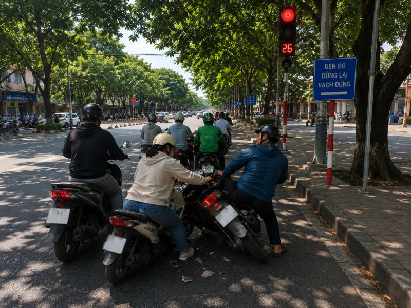 Dừng Đèn Đỏ Ở Bóng Râm Có Bị Phạt Không? Cập Nhật Quy Định Và Mức Phạt Mới Nhất 7 Nguy cơ va chạm khi dừng xe ở bóng râm khi đèn đỏ sai quy định