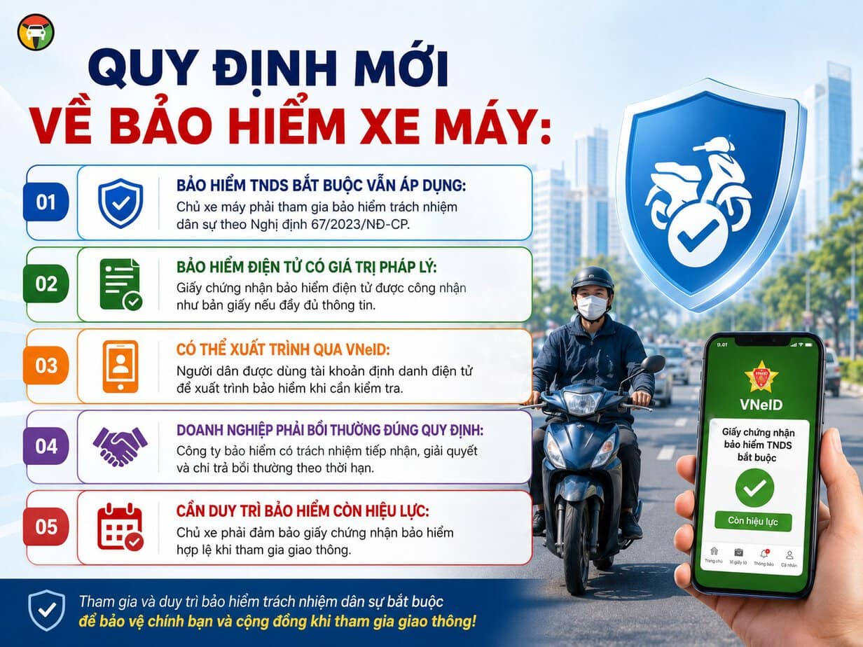 Quy định mới nhất về bảo hiểm xe máy