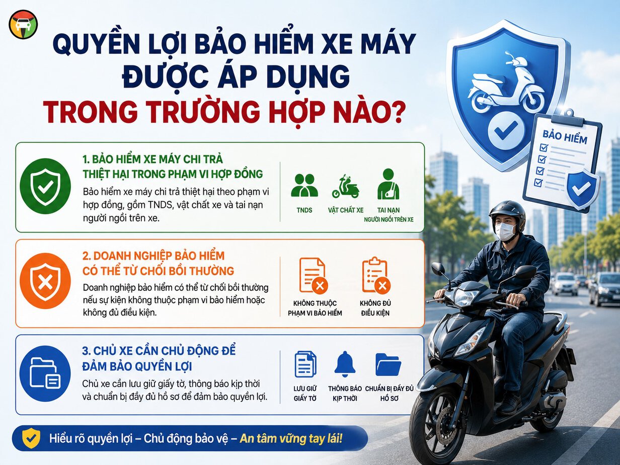 Quyền lợi bảo hiểm xe máy