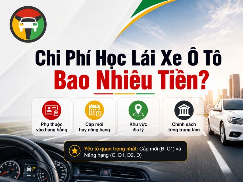 Chi Phí Học Lái Xe Ô Tô Bao Nhiêu Tiền? 5 Chi phí học bằng lái xe ô tô mới