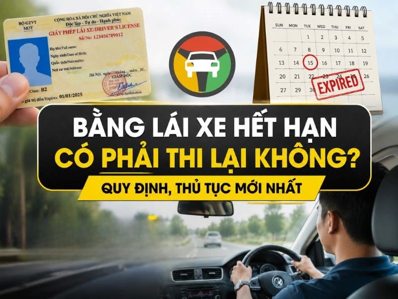 Bằng lái xe hết hạn có phải thi lại không?