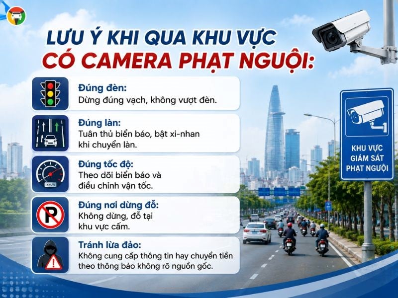 Lưu ý khi qua khu vực có camera phạt nguội