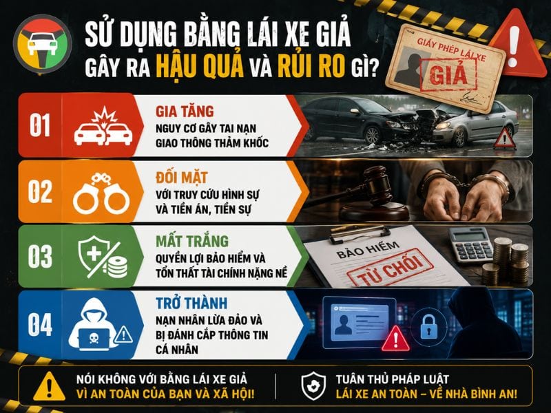 Rủi ro pháp lý khi sử dụng bằng lái xe giả