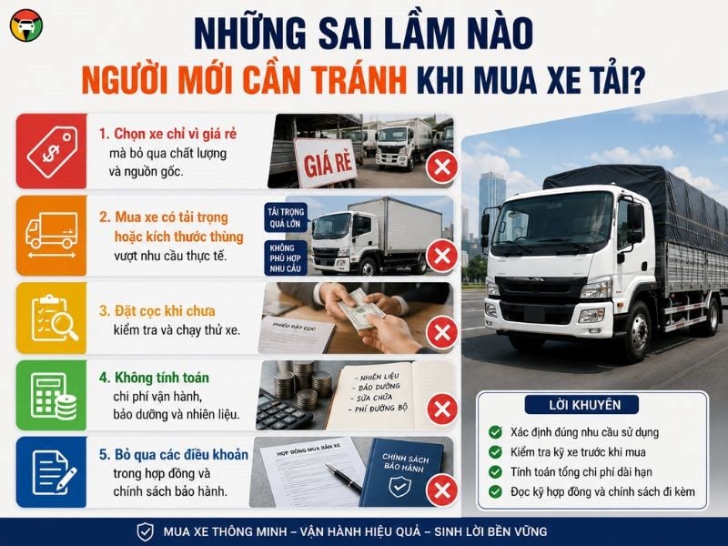 Những sai lầm thường gặp khi mua xe tải