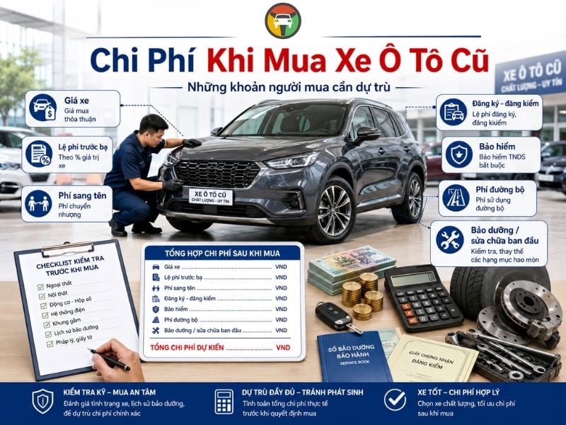 Các Chi Phí Khi Mua Xe Ô Tô Mới & Cũ Chủ Xe Cần Lưu Ý 9 Chi phí mua xe ô tô cũ