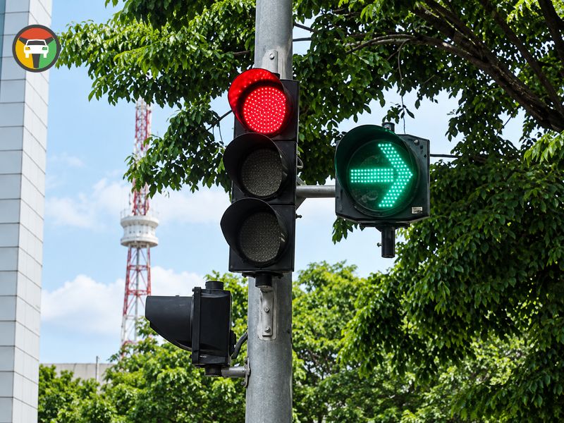 Khi Nào Được Rẽ Phải Lúc Đèn Đỏ? Cập Nhật Quy Định Mới Nhất 10 Đèn tín hiệu phụ hình mũi tên báo sáng màu xanh