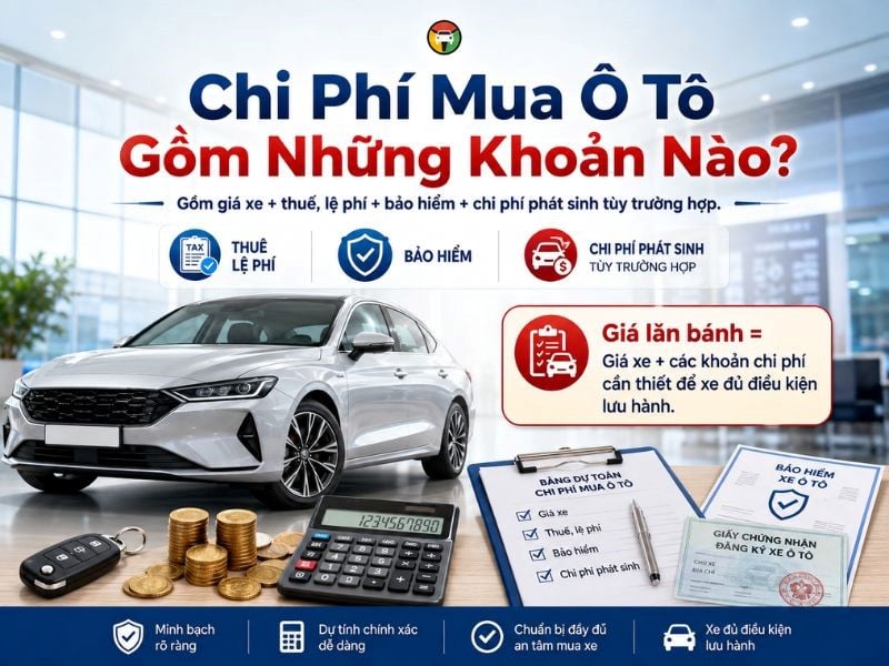 Các Chi Phí Khi Mua Xe Ô Tô Mới & Cũ Chủ Xe Cần Lưu Ý 7 Những khoản chi phí khi mua xe ô tô mới