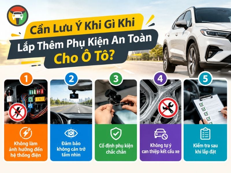 Lưu ý khi lắp trang bị an toàn cho ô tô