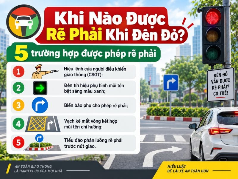 Khi Nào Được Rẽ Phải Lúc Đèn Đỏ? Cập Nhật Quy Định Mới Nhất 8 Khi nào được rẽ phải khi đèn đỏ?