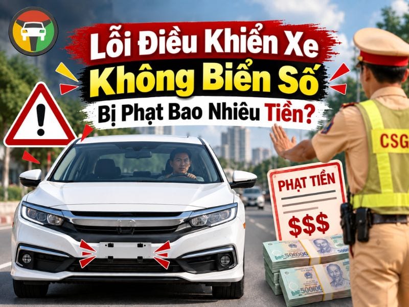 Xử phạt lỗi điều khiển xe không biển số