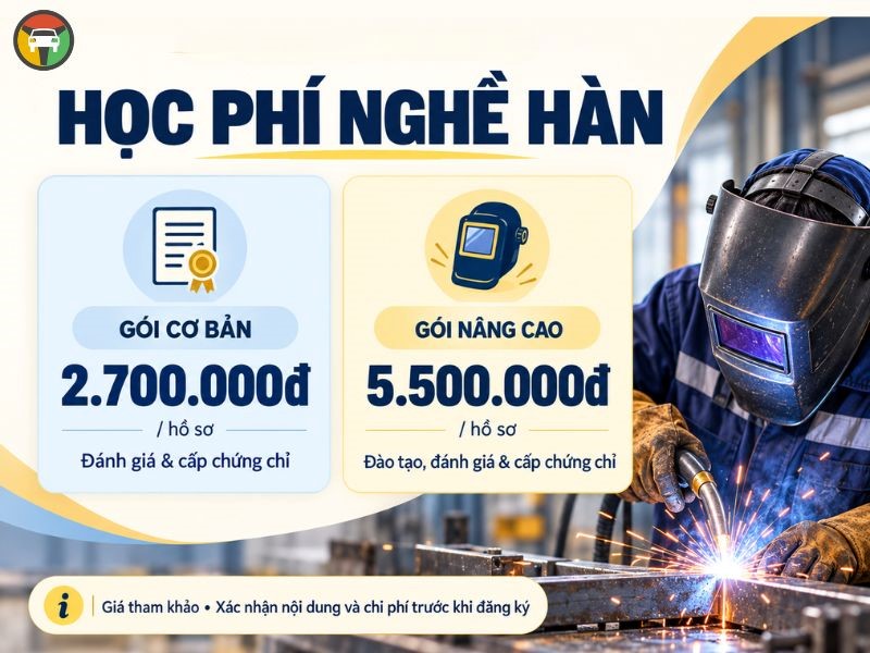 Đào Tạo Cấp Chứng Chỉ Nghề Hàn Tại TP.HCM Uy Tín, Chuyên Nghiệp 21 Các gói học phí đào tạo & cấp chứng chỉ nghề hàn