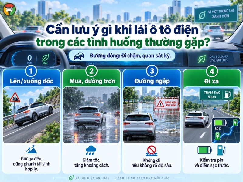 Cách Lái Xe Ô Tô Điện An Toàn Cho Người Mới 10 Kinh nghiệm xử lý tình huống thường gặp khi lái ô tô điện