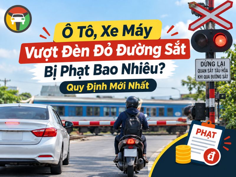 Ô Tô, Xe Máy Vượt Đèn Đỏ Đường Sắt Bị Phạt Bao Nhiêu? Quy Định Mới Nhất 4 Quy định về mức mức phạt ô tô xe máy vượt đèn đỏ đường sắt